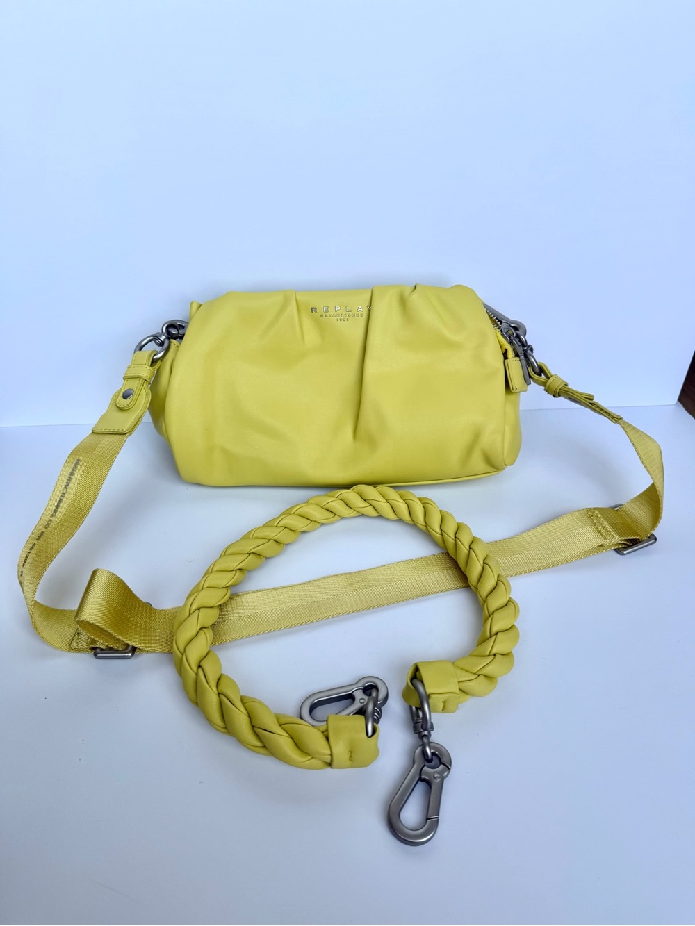 Replay Yellow Leather Crossbody Bag